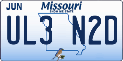 MO license plate UL3N2D