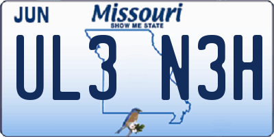 MO license plate UL3N3H