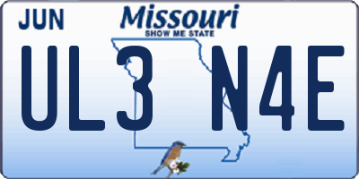 MO license plate UL3N4E