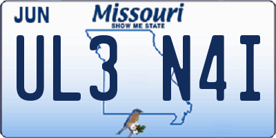 MO license plate UL3N4I