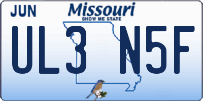 MO license plate UL3N5F