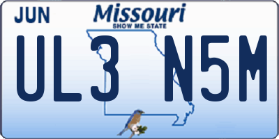 MO license plate UL3N5M