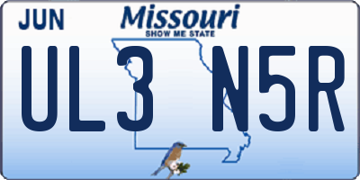 MO license plate UL3N5R
