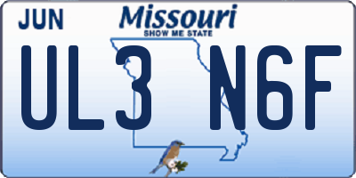 MO license plate UL3N6F