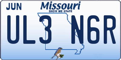 MO license plate UL3N6R