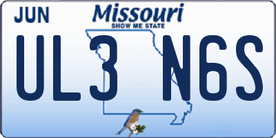 MO license plate UL3N6S