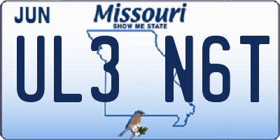 MO license plate UL3N6T