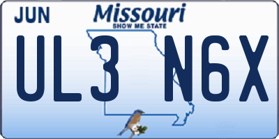 MO license plate UL3N6X