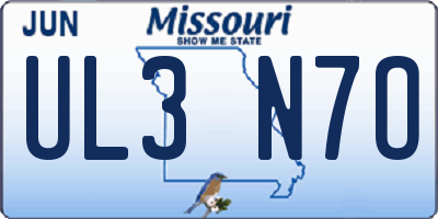 MO license plate UL3N7O
