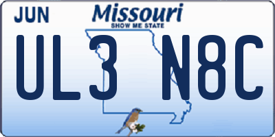 MO license plate UL3N8C