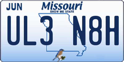 MO license plate UL3N8H