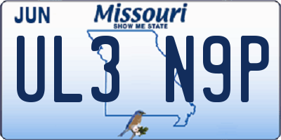 MO license plate UL3N9P