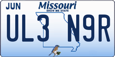 MO license plate UL3N9R