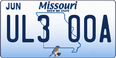 MO license plate UL3O0A