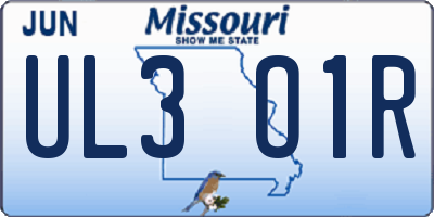 MO license plate UL3O1R