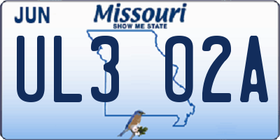 MO license plate UL3O2A