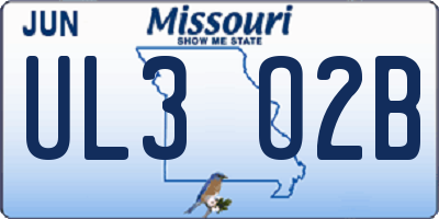 MO license plate UL3O2B