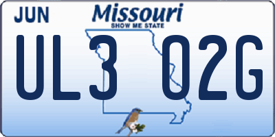 MO license plate UL3O2G