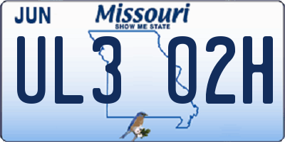 MO license plate UL3O2H