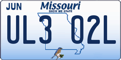 MO license plate UL3O2L