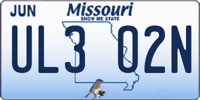 MO license plate UL3O2N