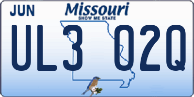 MO license plate UL3O2Q