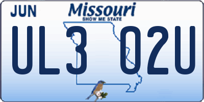 MO license plate UL3O2U