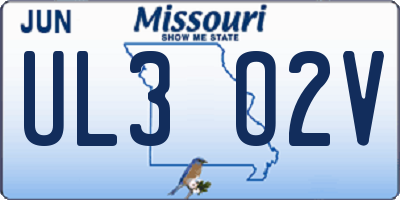 MO license plate UL3O2V