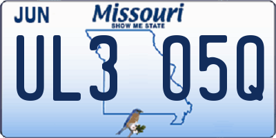 MO license plate UL3O5Q