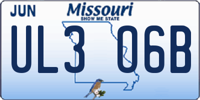 MO license plate UL3O6B