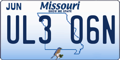 MO license plate UL3O6N