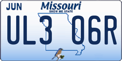 MO license plate UL3O6R