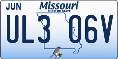 MO license plate UL3O6V
