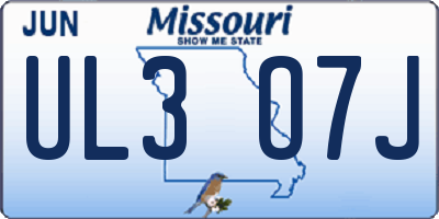 MO license plate UL3O7J
