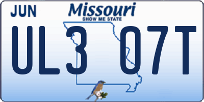 MO license plate UL3O7T