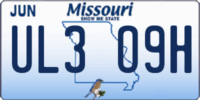 MO license plate UL3O9H