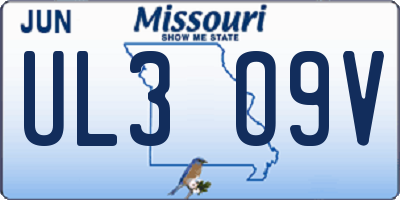 MO license plate UL3O9V
