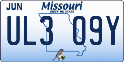 MO license plate UL3O9Y