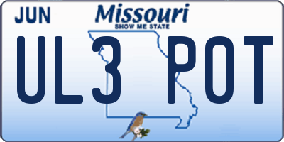 MO license plate UL3P0T