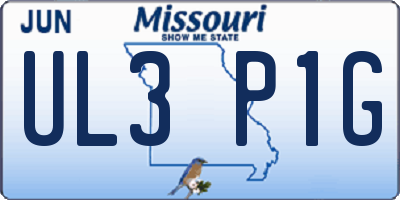 MO license plate UL3P1G
