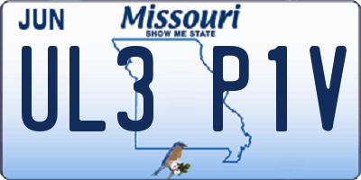 MO license plate UL3P1V