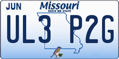 MO license plate UL3P2G