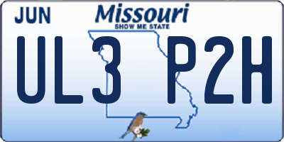 MO license plate UL3P2H