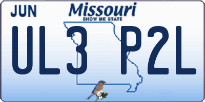 MO license plate UL3P2L