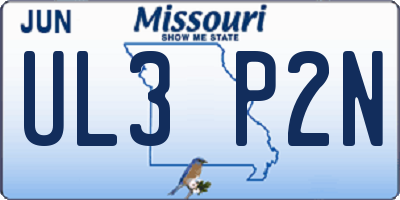 MO license plate UL3P2N