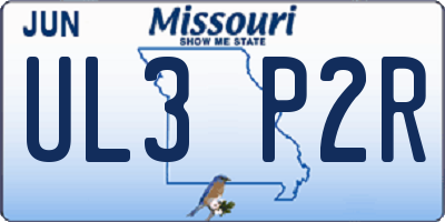 MO license plate UL3P2R