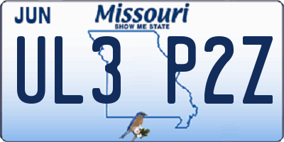 MO license plate UL3P2Z