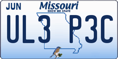 MO license plate UL3P3C