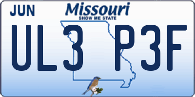 MO license plate UL3P3F