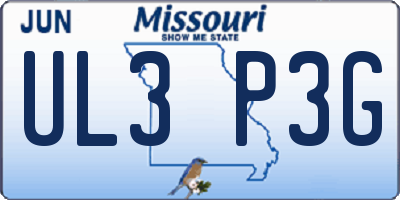 MO license plate UL3P3G